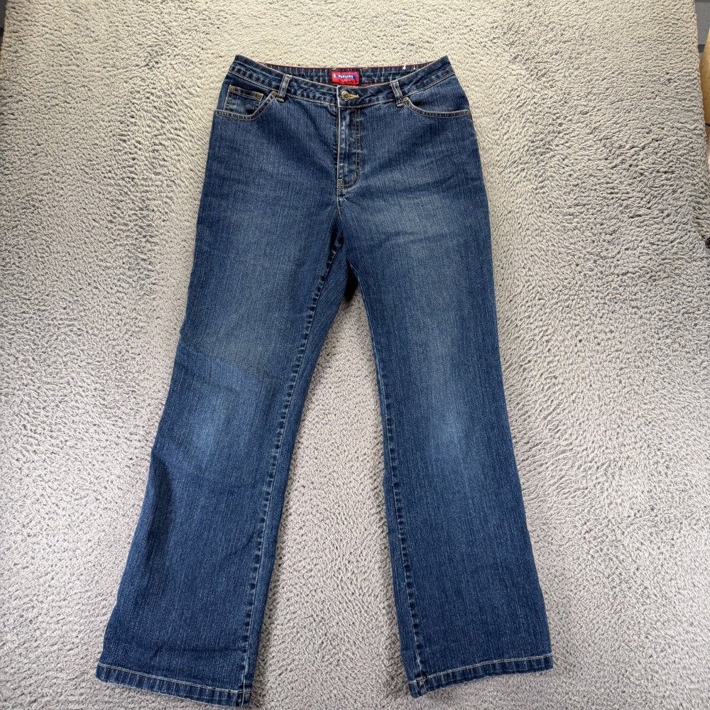 Westport Jeans Womens 8 Blue Cotton Denim Bootcut Workwear Travel Faded Stretch
